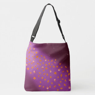 Autumn Leaves & Roses Night Sky Crossbody Bag