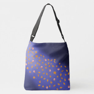 Autumn Leaves & Roses Night Sky Crossbody Bag