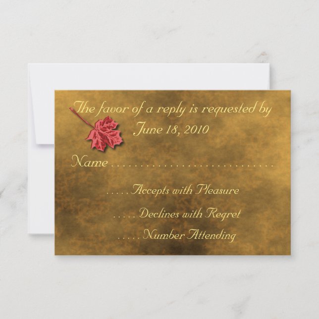 Autumn Leaves RSVP Cards (Front)