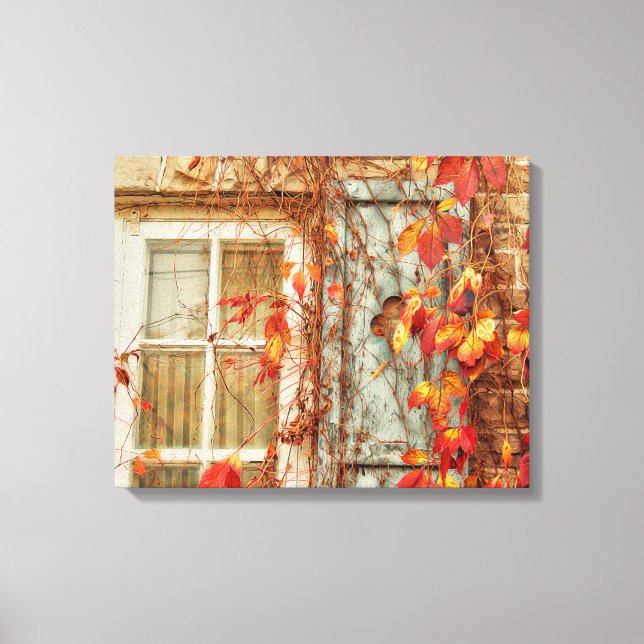 Autumn Leaves Rustic Country Canvas Print (Front)