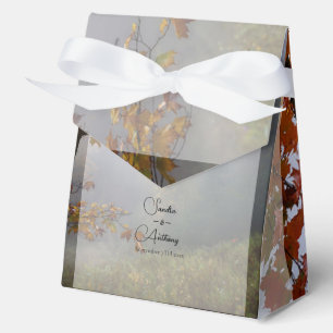 Autumn Leaves Rustic Wedding Favor Boxes