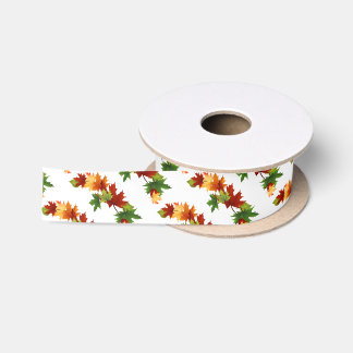 Autumn Leaves Satin Ribbon