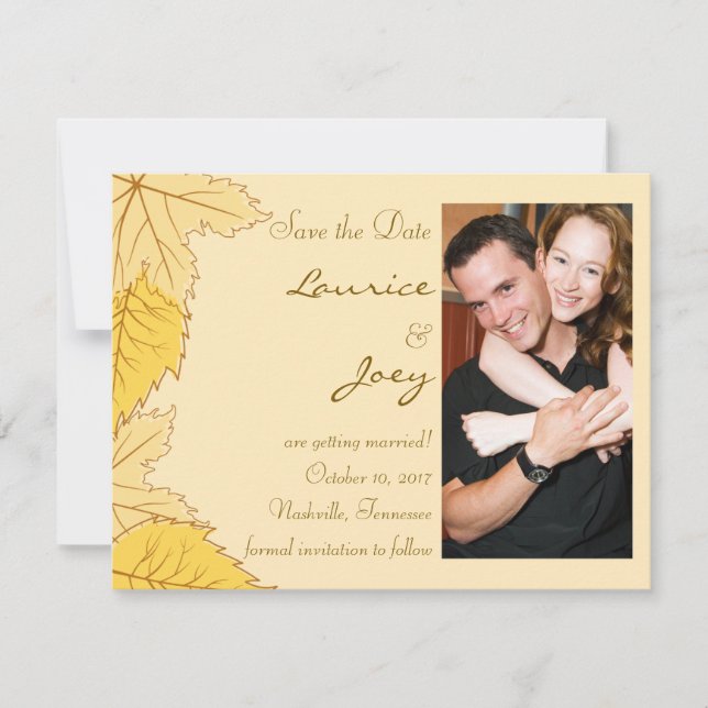 Autumn Leaves - Save the Date Card (Front)