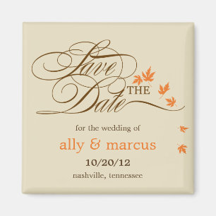 Autumn Leaves Save The Date Magnet