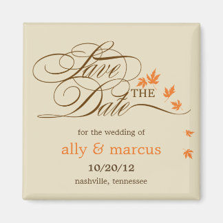 Autumn Leaves Save The Date Magnet