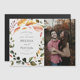 Autumn Leaves Save the Date Photo Magnet