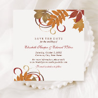 Autumn Leaves Scrollwork Fall Wedding