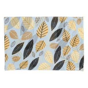 Autumn Leaves: Seamless Blue Background Pillowcase