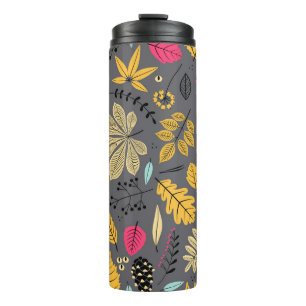 Autumn Leaves: Seamless Dark Pattern Thermal Tumbler