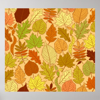 Autumn leaves: seamless fabric print