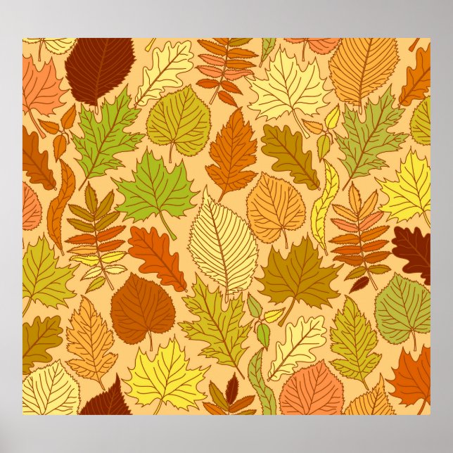 Autumn leaves: seamless fabric print (Front)