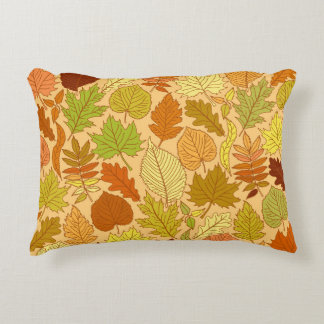 Autumn leaves: seamless fabric print accent pillow