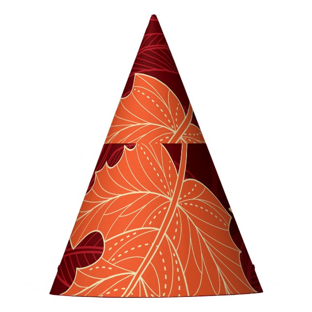 Autumn Leaves: Seamless Nature Pattern Party Hat (Front)