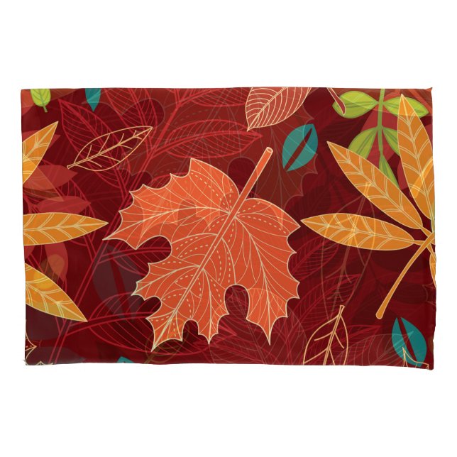 Autumn Leaves: Seamless Nature Pattern Pillowcase (Front)