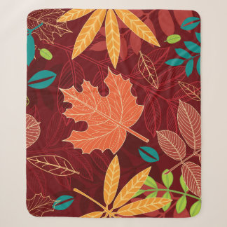 Autumn Leaves: Seamless Nature Pattern Sherpa Blanket