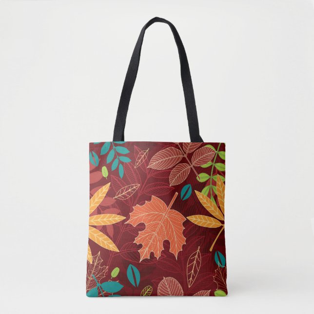 Autumn Leaves: Seamless Nature Pattern Tote Bag (Front)