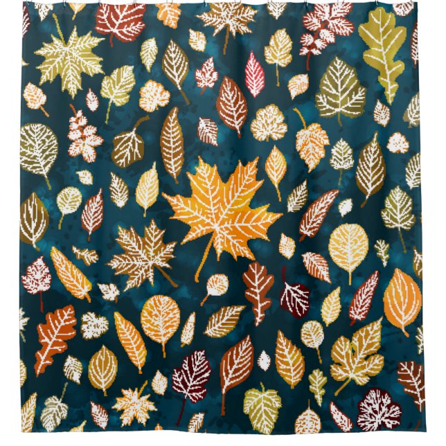 Autumn leaves seamless pattern background vintage (Front)