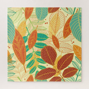 Autumn Leaves Seamless Pattern Jigsaw Puzzle