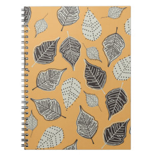 Autumn leaves, seamless vintage pattern. notebook