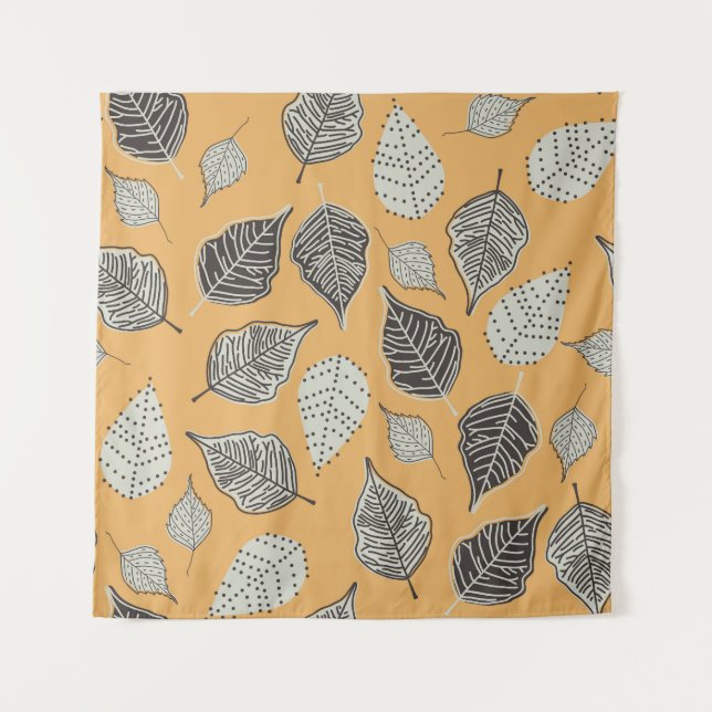 Autumn leaves, seamless vintage pattern. tapestry (Front)