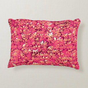 Autumn leaves, shades of red and orange accent pillow