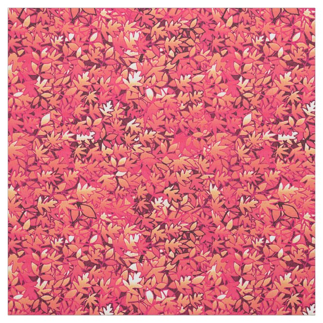 Autumn leaves, shades of red and orange fabric (Swatch)