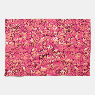 Autumn leaves, shades of red and orange kitchen towel