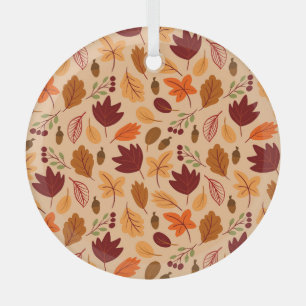 Autumn leaves, simple childish seamless pattern. glass ornament