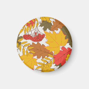 Autumn leaves, simple seamless pattern magnet
