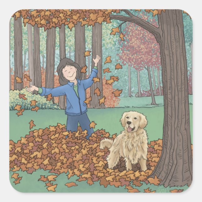Autumn Leaves  Square Sticker (Front)