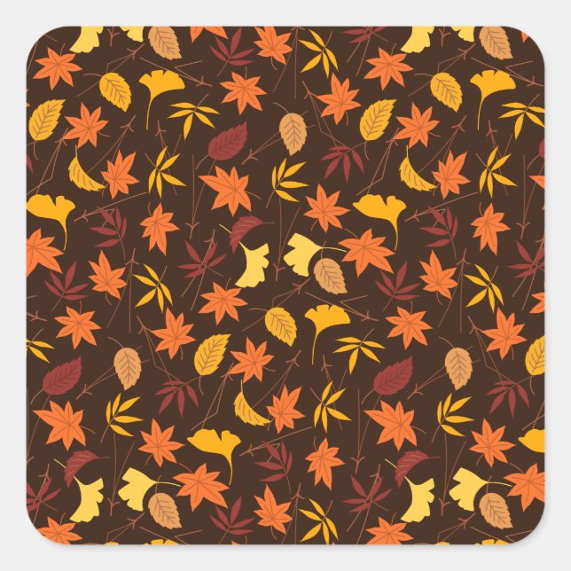 Autumn Leaves Square Sticker (Front)