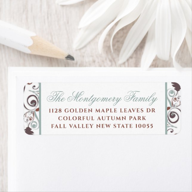 Autumn Leaves Swirls Thanksgiving Holiday Address (Insitu)