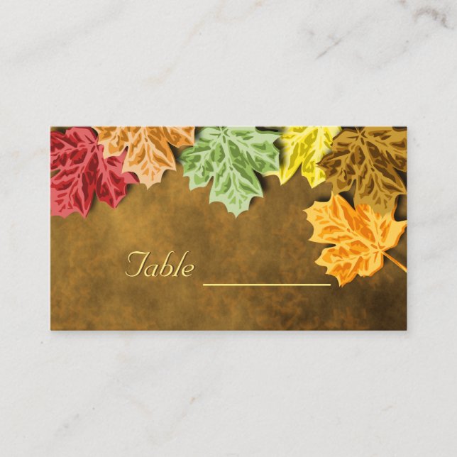 Autumn Leaves Table Card (Front)