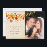 Autumn Leaves Thank You Card<br><div class="desc">Photo card with colourful Autumn leaves on cream background.  Just add your own photo for a special thank you card or announcement.  Coordinating pieces available in store. 


com</div>