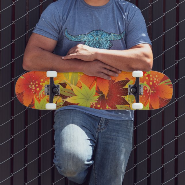 Autumn Leaves Thanksgiving Bandana Skateboard (Outdoor 3)