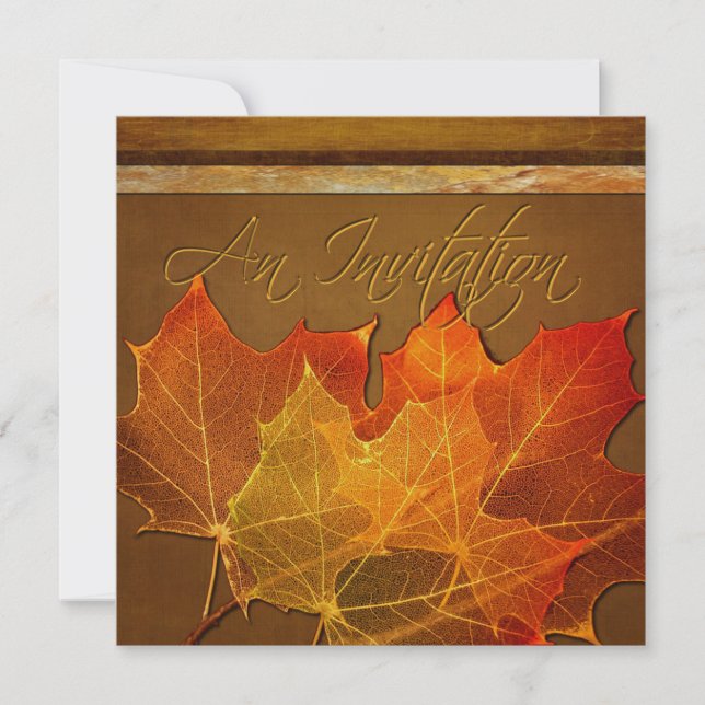 Autumn Leaves Thanksgiving Custom Personalized Invitation (Front)