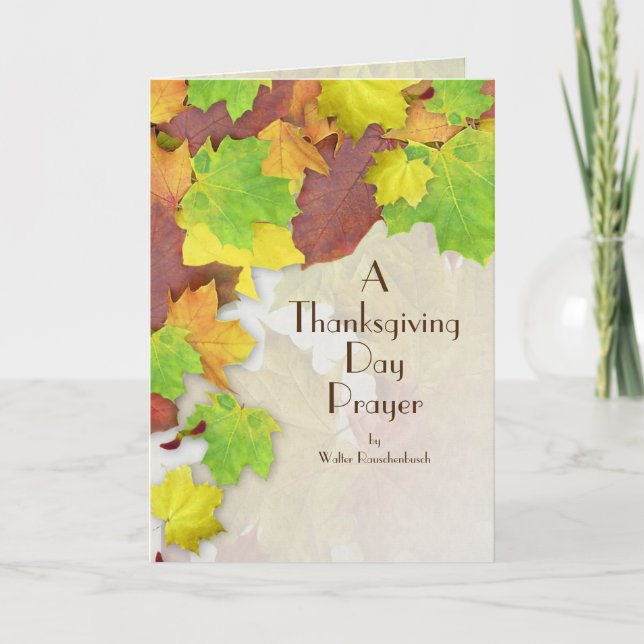 Autumn Leaves, Thanksgiving Day Prayer Card (Front)