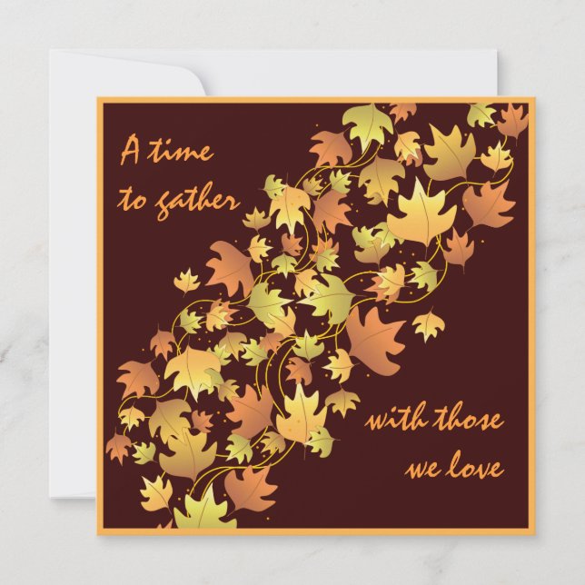 Autumn Leaves Thanksgiving Dinner Invitation (Front)