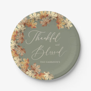 Autumn Leaves Thanksgiving Dinner Paper Plate