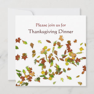 AUTUMN LEAVES Thanksgiving Dinner Party Invitation