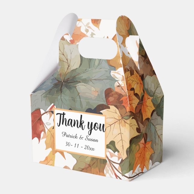 Autumn leaves Thanksgiving  Favor Box (Front Side)