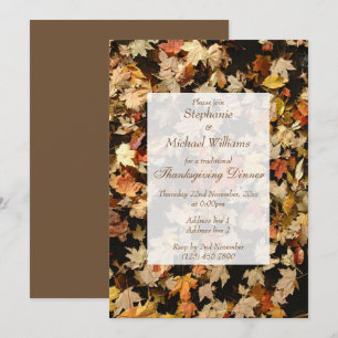 Autumn Leaves Thanksgiving Invitation