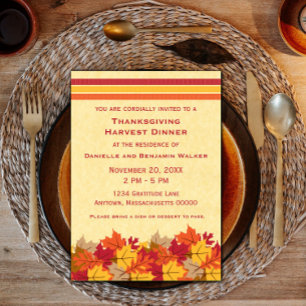 Autumn Leaves Thanksgiving Invite