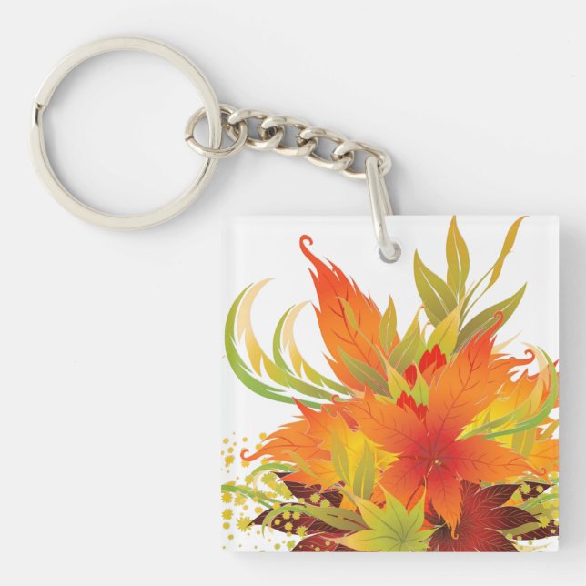 Autumn Leaves Thanksgiving Keychain (Front)