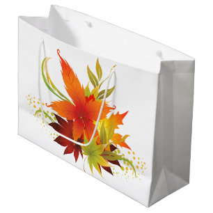 Autumn Leaves Thanksgiving Large Gift Bag
