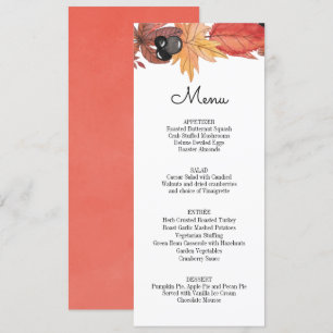 Autumn Leaves Thanksgiving Menu Invitation