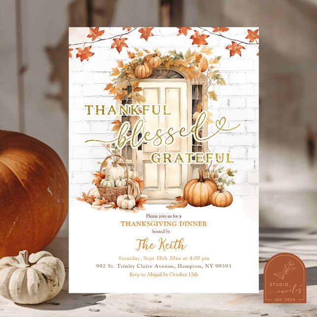 Autumn Leaves Thanksgiving Party Invitation (Creator Uploaded)