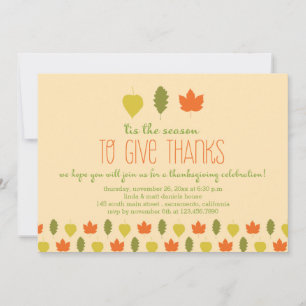 Autumn Leaves Thanksgiving Party Invitations