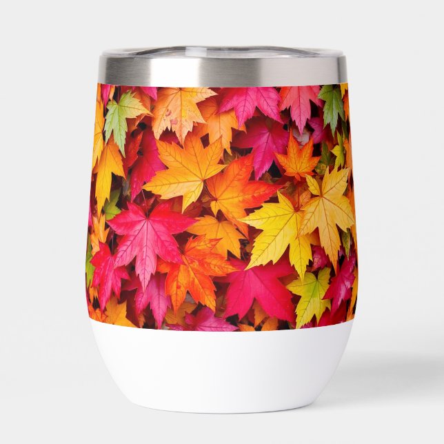 Autumn Leaves Thermal Tumbler With Fall Colors (Arrière)