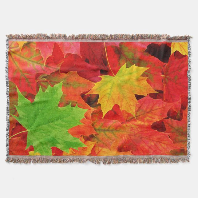 Autumn Leaves Throw Blanket (Front)
